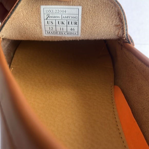 NWOT Jousen Milan, Italy Cognac SlipOn Penny Loafers - Picture 8 of 9